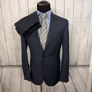Jos. A. Bank Traveler 40L - W36 x L32 Blue Slim Fit 100% Wool 2-Piece Suit
